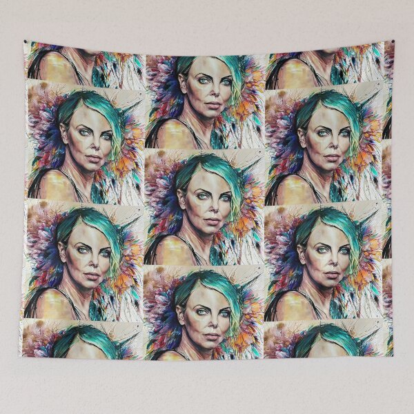 Item preview, Portrait of Charlize with flowers designed and sold by bogfl.