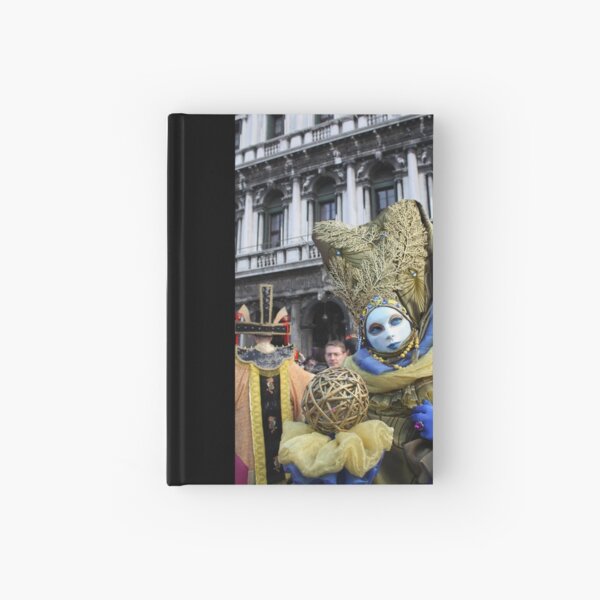 Venice Carnivale-Goer in Blue and Gold Hardcover Journal