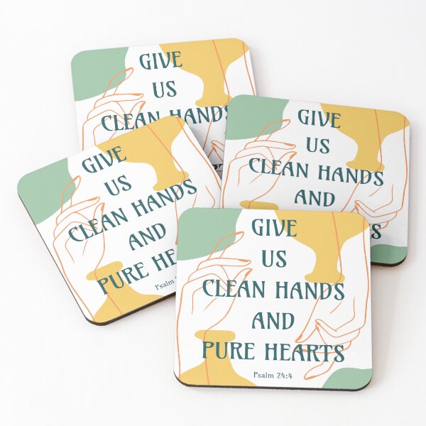 Item preview, Give Us Clean Hands and Pure Hearts - Psalm 24 4 - Bible Verse Quotes designed and sold by Millusti.