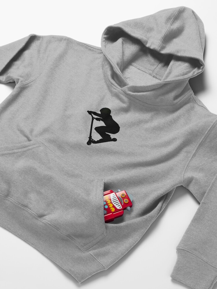 Alternate view of Scooter Boy 5B (no shadow) Stunt Scooter Kids Pullover Hoodie