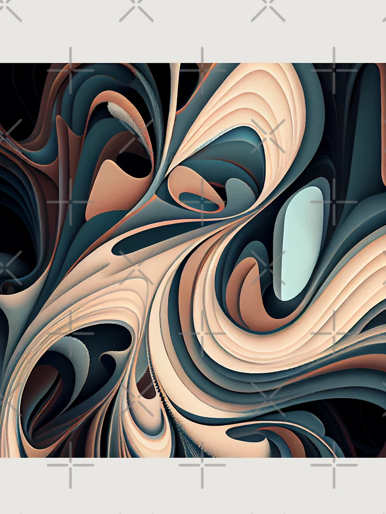 Thumbnail 6 von 6, Premium Oversized Pullover, Fluid Muted Contemporary Pattern Digital Painting designt und verkauft von CodeAndColors.