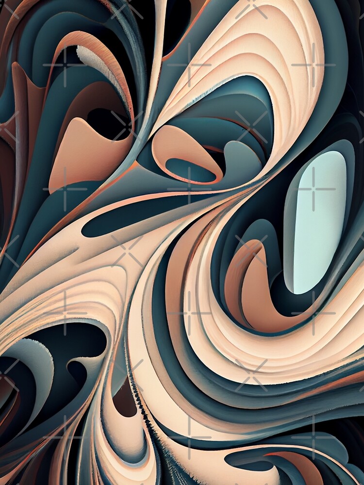 Aperçu 5 sur 5. Robe trapèze avec l'œuvre Fluid Muted Contemporary Pattern Digital Painting créée et vendue par CodeAndColors.