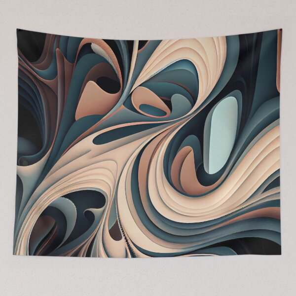 Aperçu de l'œuvre Fluid Muted Contemporary Pattern Digital Painting créée et vendue par CodeAndColors.
