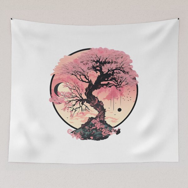 Item preview, tree pink japan. stiker stiker designed and sold by joesefamhend.