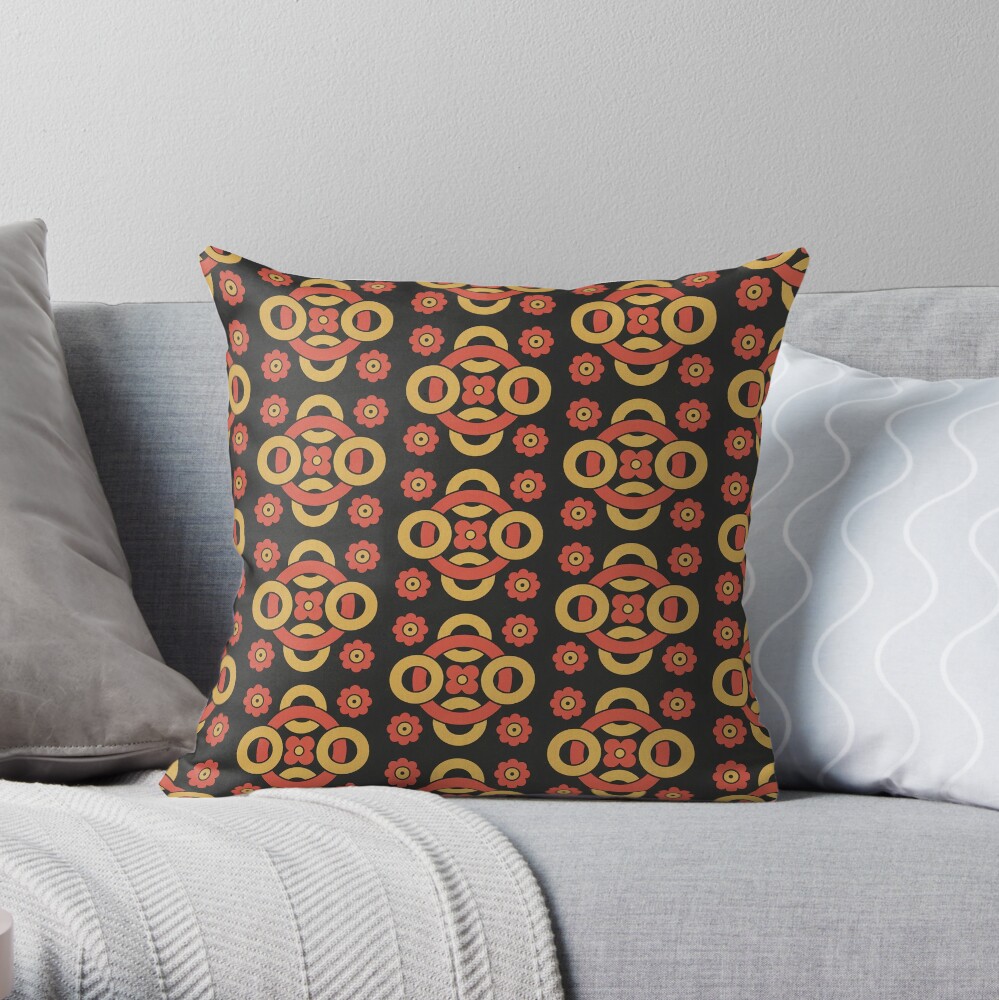 Circular vintage pattern by Christopher Dresser – State Library Victoria Throw Pillow