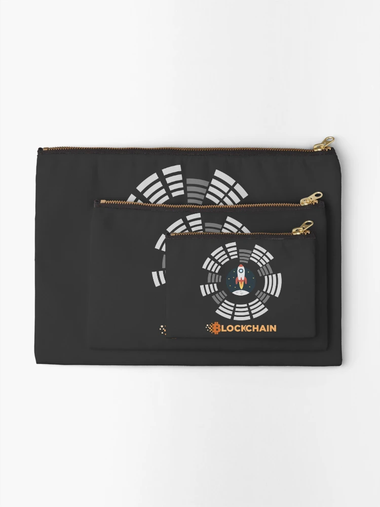 Thumbnail 2 of 4, Zipper Pouch, Blockchain rocket designed and sold by coderman.