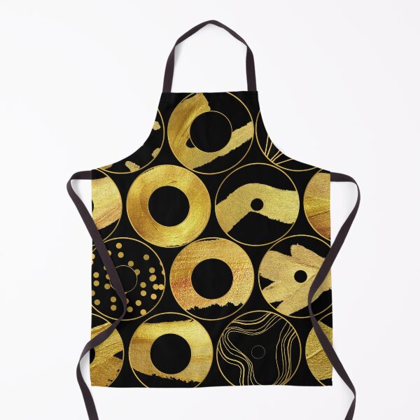 Item preview, Golden geometric circle pattern with black background. designed and sold by CreativeStrand.