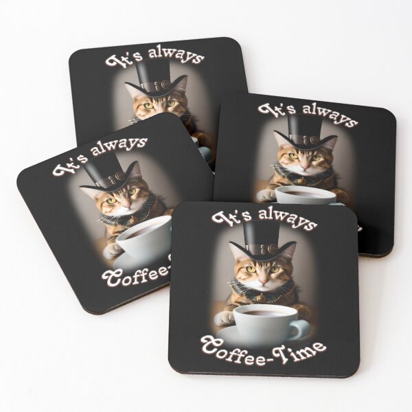Item preview, It's always coffee time. The perfect design for coffee and cat lovers designed and sold by ArtCreator2023.