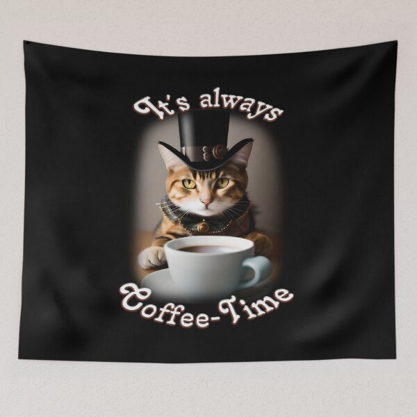 Item preview, It's always coffee time. The perfect design for coffee and cat lovers designed and sold by ArtCreator2023.