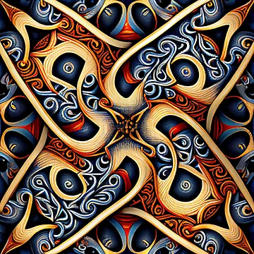 Imagen de la obra Dynamic Formal Scandifornian Pattern Digital Painting de CodeAndColors