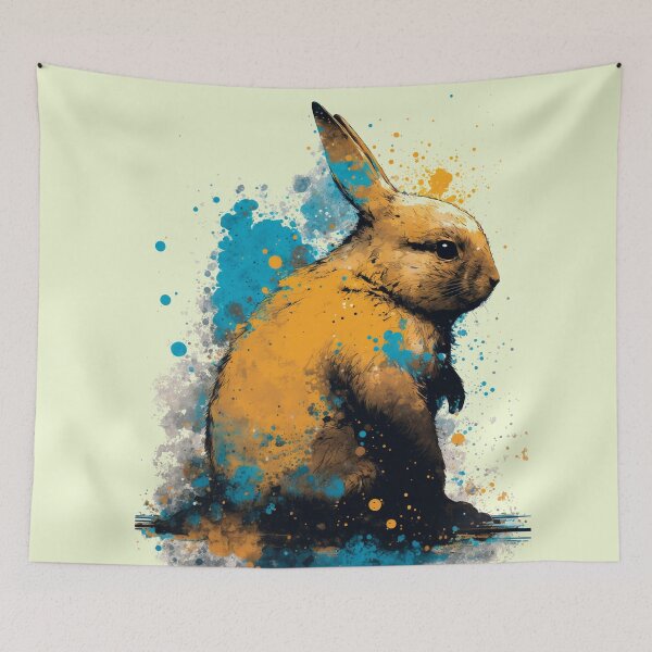 Item preview, Paint splatter bunny - pop art designed and sold by Artxplor.