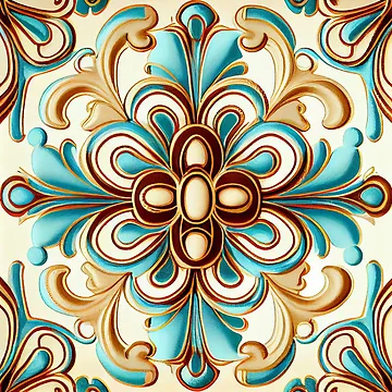 Imagen de la obra Cartoon Detailed Soft Artistic Hollywood Regency Pattern Digital Painting de CodeAndColors