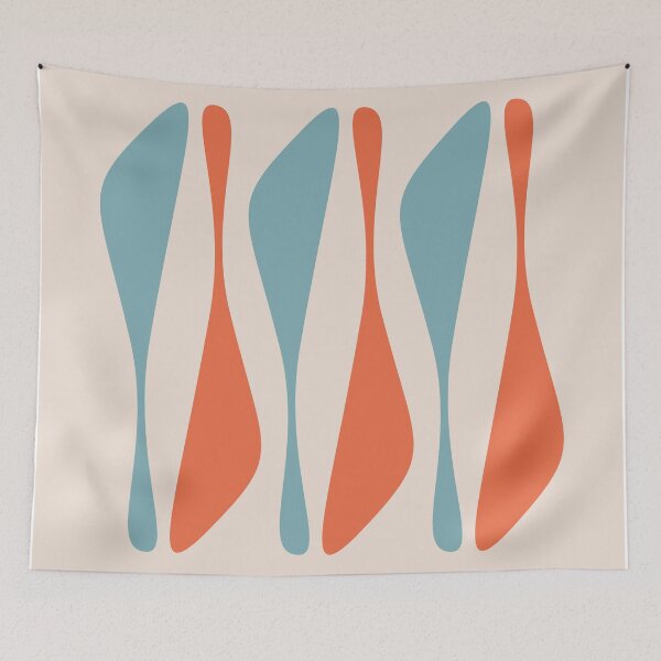 Item preview, MCM Retro Atomic Age Print in Teal and Orange  designed and sold by RetroTrend.