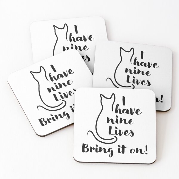 Item preview, I Have Nine Lives bring it on - Funny Cat designed and sold by CreativeDraws42.
