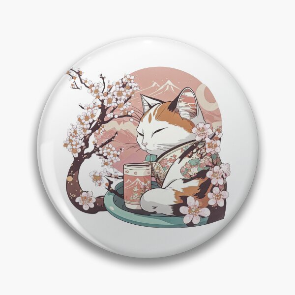 Item preview, Coffee Cat Under A Sakura Tree designed and sold by HappyPrompt.