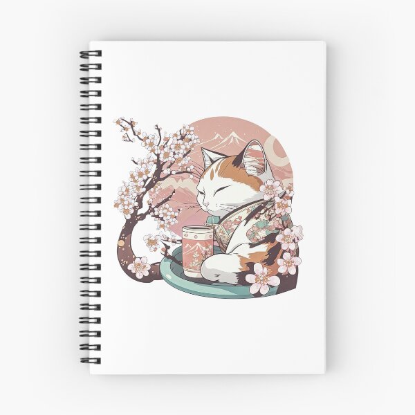 Item preview, Coffee Cat Under A Sakura Tree designed and sold by HappyPrompt.