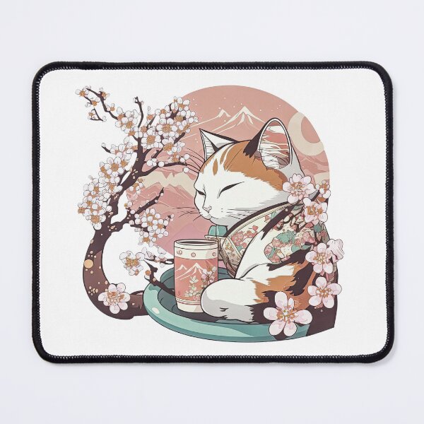 Item preview, Coffee Cat Under A Sakura Tree designed and sold by HappyPrompt.