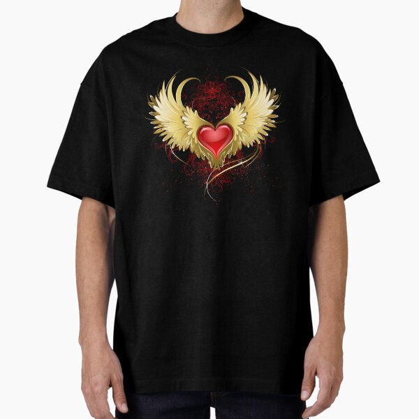 Aperçu de l'œuvre Coeur rouge avec ailes d'or (ailes d'or) créée et vendue par Blackmoon9.