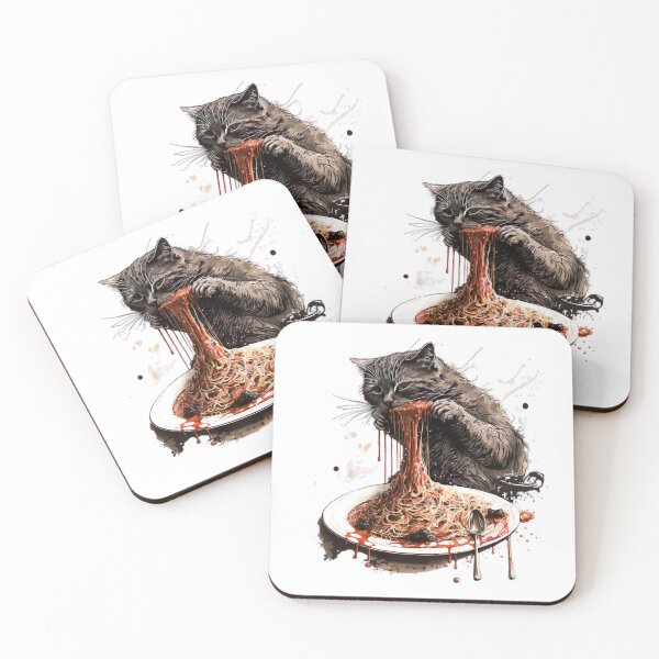 Item preview, Cat eating spaghetti  designed and sold by MystiS.
