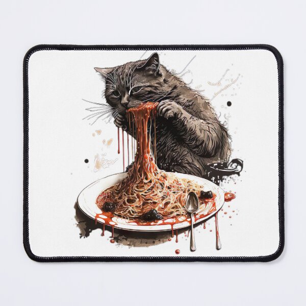 Item preview, Cat eating spaghetti  designed and sold by MystiS.