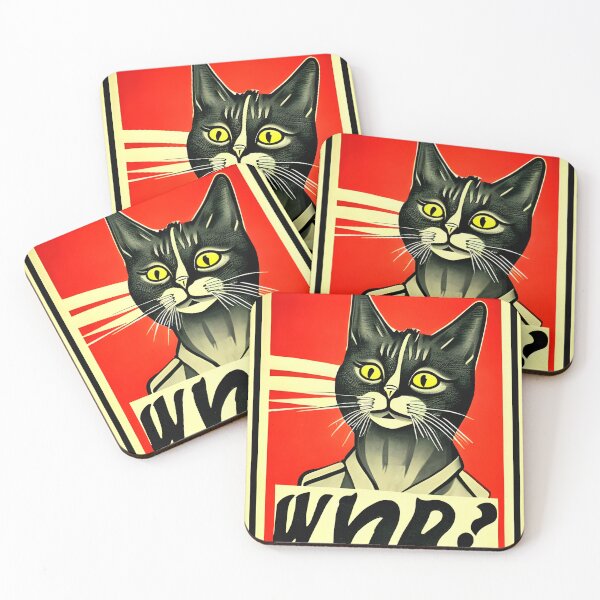 Item preview, Retro War Propaganda Cat - War? designed and sold by Dalive.