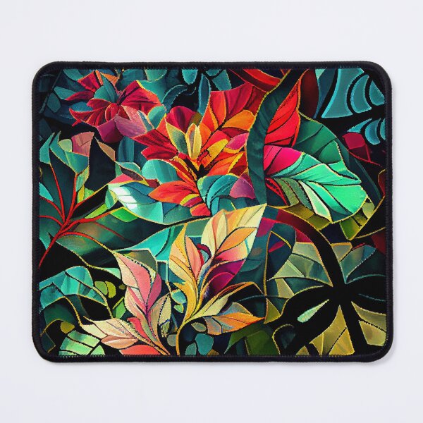 Item preview, Enchanted Mosaic Tropical Pattern Digital Painting designed and sold by CodeAndColors.