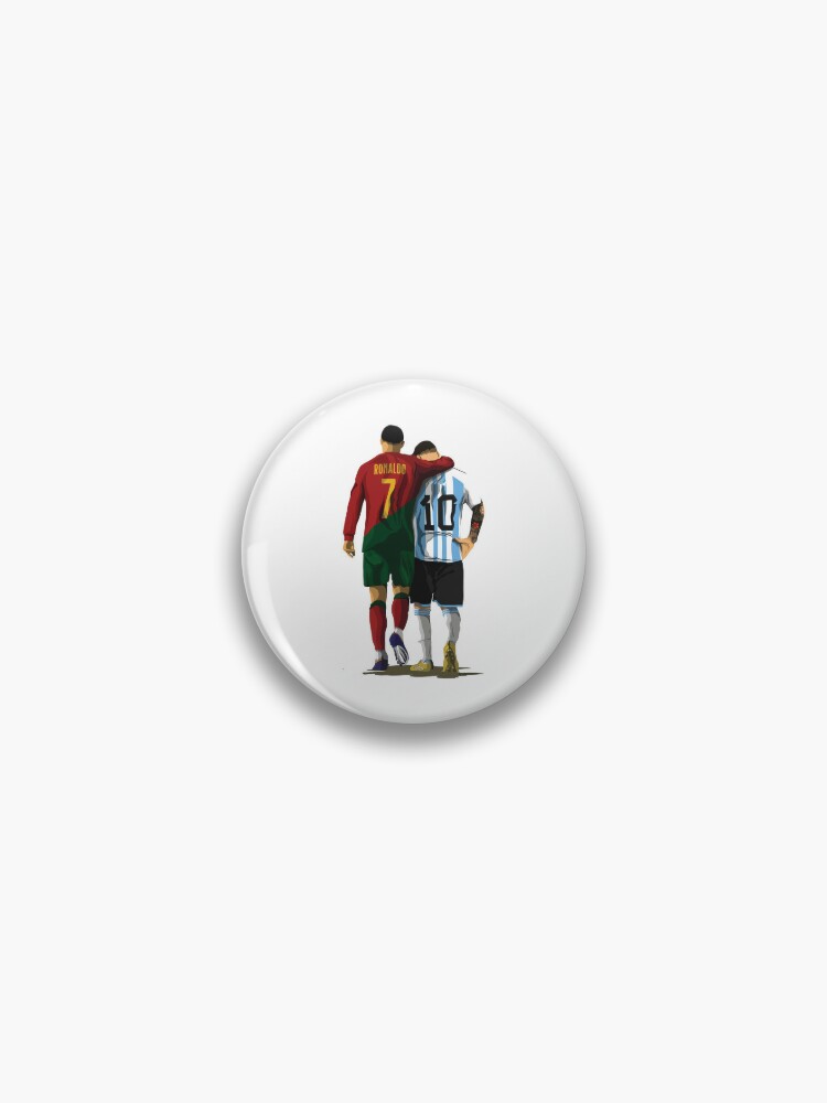 Messi Ronaldo Chit Chat Illustration Pin For Sale By Lara Samuel Redbubble 7979