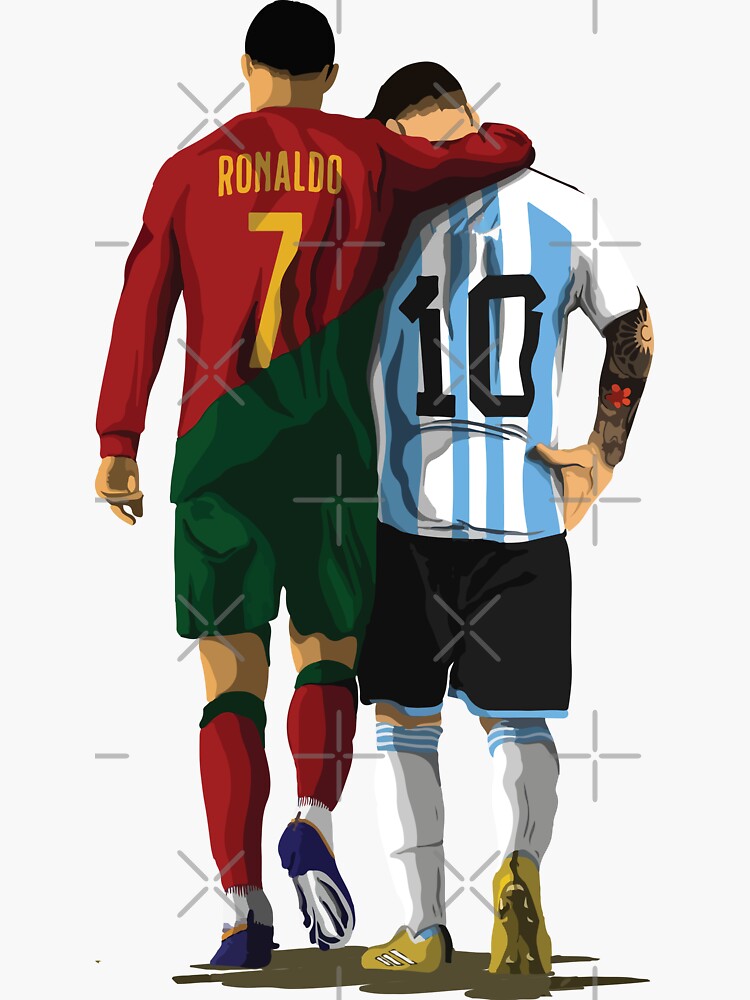 Lionel Messi and Cristiano Ronaldo's Friendship Sticker for Sale