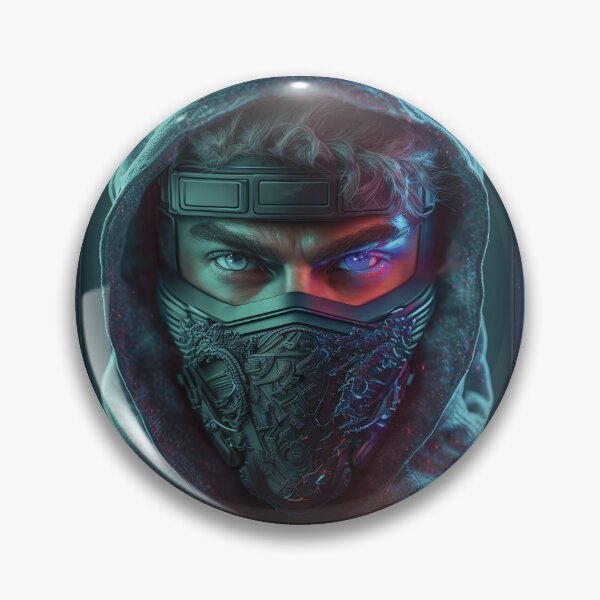 Item preview, Futuristic Neon Ninja Portrait designed and sold by BK-Digiart.