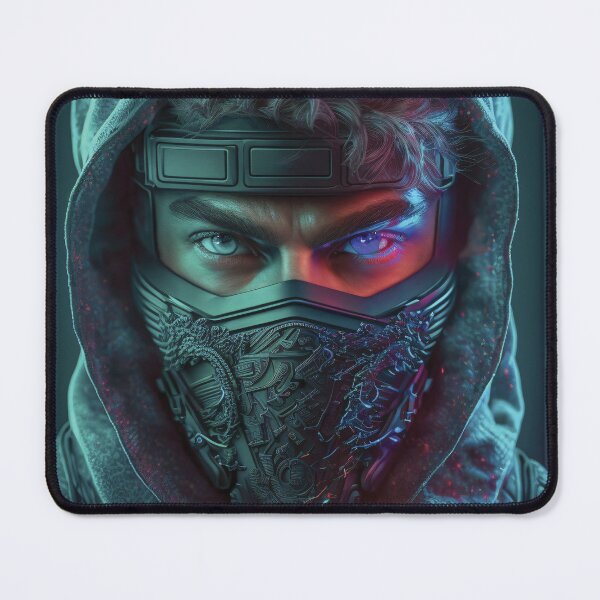 Item preview, Futuristic Neon Ninja Portrait designed and sold by BK-Digiart.