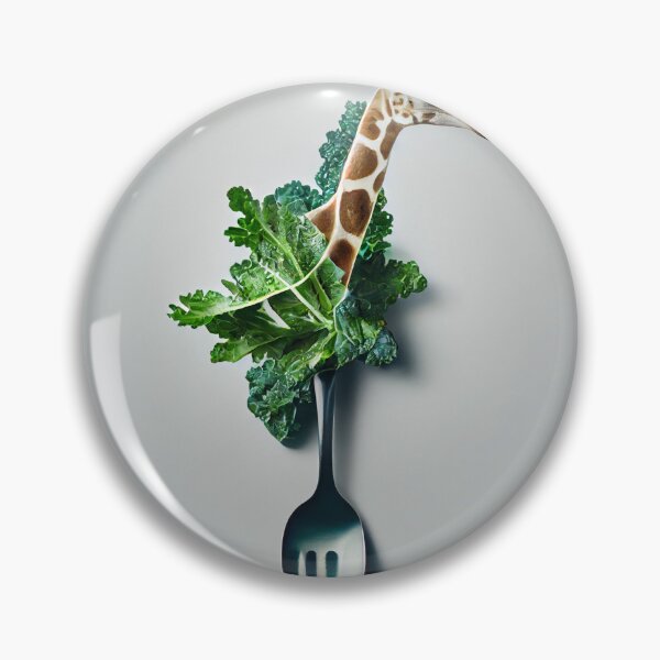 Artikelvorschau, Giraffe with a Kale-Filled Spoon Digital Painting entworfen und verkauft von CodeAndColors.
