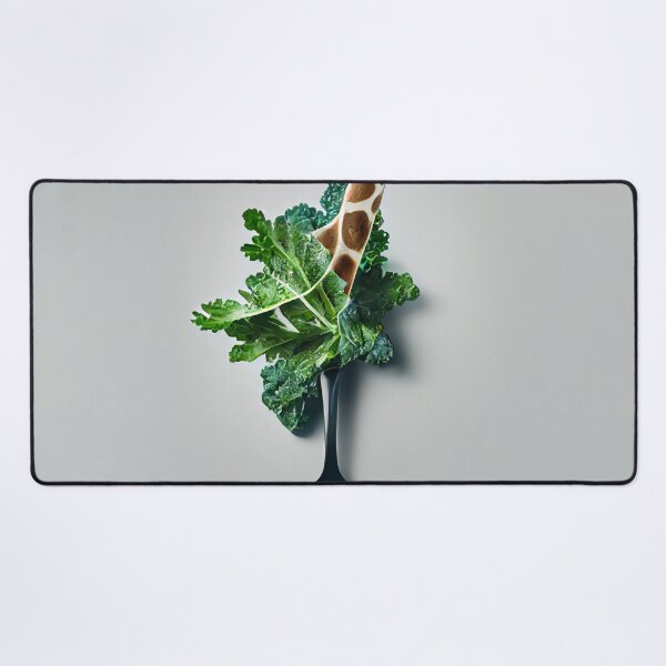 Item preview, Giraffe with a Kale-Filled Spoon Digital Painting designed and sold by CodeAndColors.