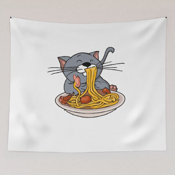 Item preview, Funny Cat Eating Spaghetti designed and sold by Anton Ashraf.