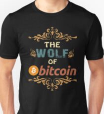 Bitcoin Hemd Der Wolf von Bitcoin HODL Vintages Retro T-Shirt Slim Fit T-Shirt