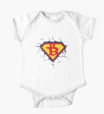 Vintage Bitcoin Logo HODL Superhero Tshirt One Piece - Short Sleeve