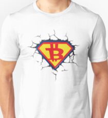 Weinlese-Bitcoin-Logo HODL Superheld-T-Shirt Slim Fit T-Shirt