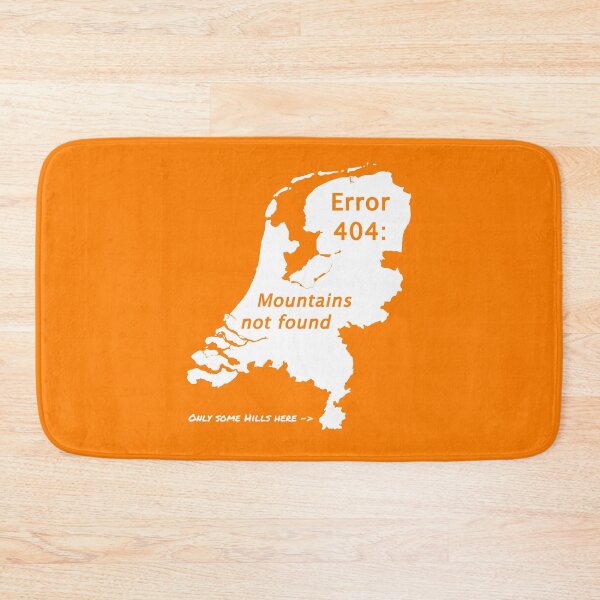 Item preview, Netherlands Error 404: Mountains not found (white for dark background) designed and sold by Jeeb-Arts.
