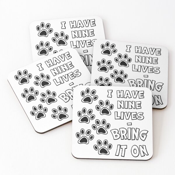 Item preview, I Have Nine Lives bring it on - Funny Cat designed and sold by CreativeDraws42.