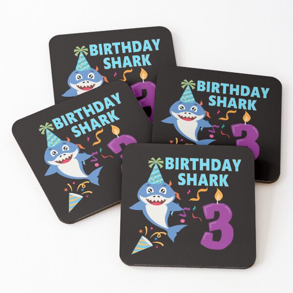 Item preview, Funny 3rd Birthday Kids Baby Cute Shark Birthday Boy 3 Years Old  designed and sold by ZANNIX.