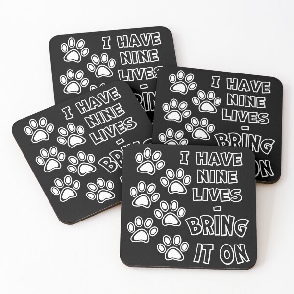 Item preview, I Have Nine Lives bring it on - Funny Cat designed and sold by CreativeDraws42.