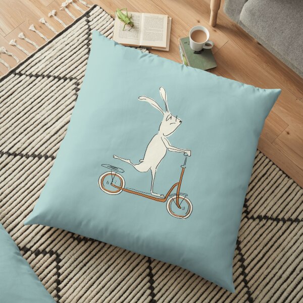 scooter - blue Floor Pillow