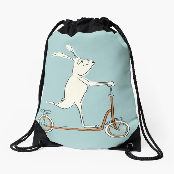 scooter - blue Drawstring Bag