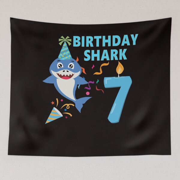 Item preview, Funny 7th Birthday Kids Baby Cute Shark Birthday Boy 7 Years Old  designed and sold by ZANNIX.