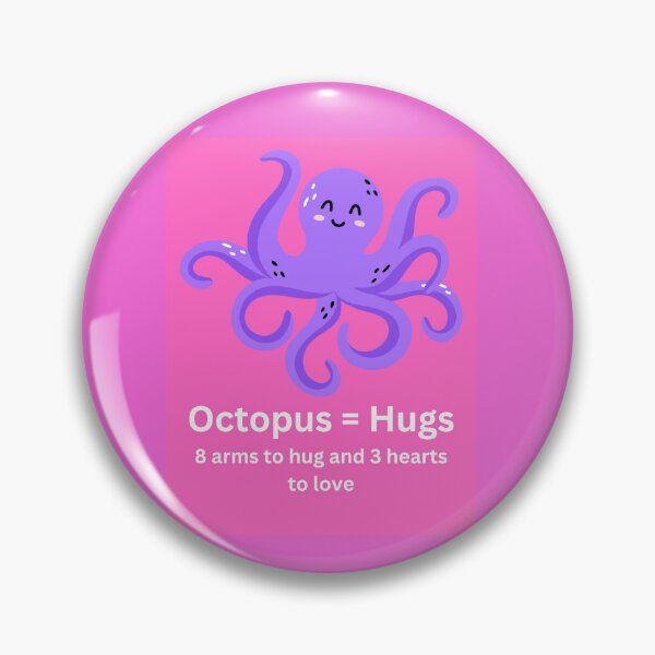 Item preview, Octopus = Hugs - pink 8 arms to hug and 3 hearts to love designed and sold by ChanelleFyve.