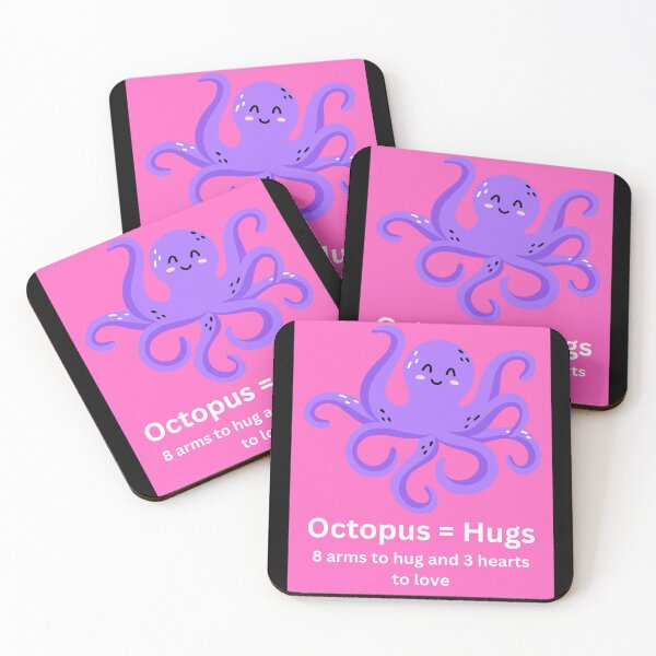 Item preview, Octopus = Hugs - pink 8 arms to hug and 3 hearts to love designed and sold by ChanelleFyve.