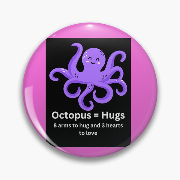 Item preview,  Octopus = Hugs - BLACK 8 arms to hug and 3 hearts to love designed and sold by ChanelleFyve.