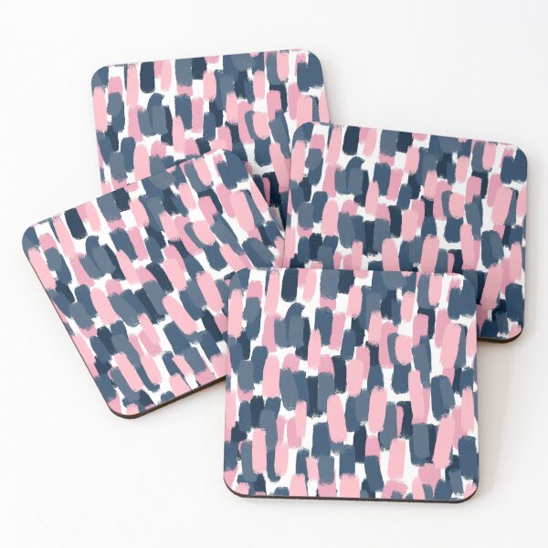 Item preview, Abstract, Navy Blue and Blush Pink Paint Brush Effect designed and sold by OneThreeSix.