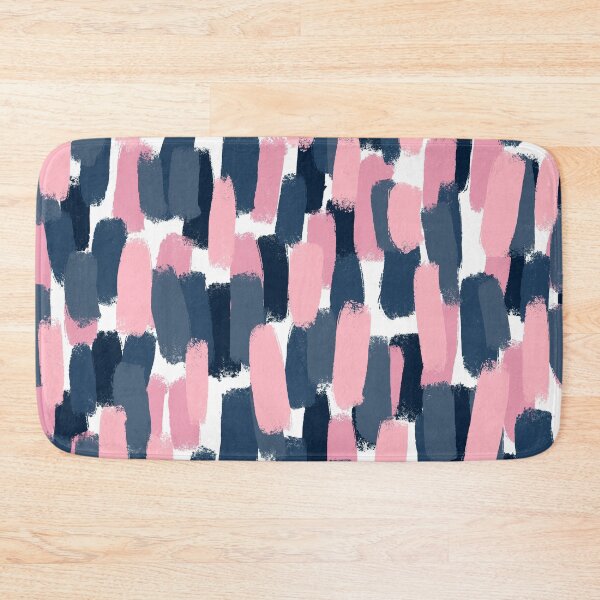 Item preview, Abstract, Navy Blue and Blush Pink Paint Brush Effect designed and sold by OneThreeSix.