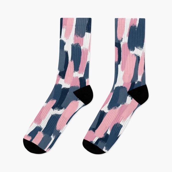 Item preview, Abstract, Navy Blue and Blush Pink Paint Brush Effect designed and sold by OneThreeSix.