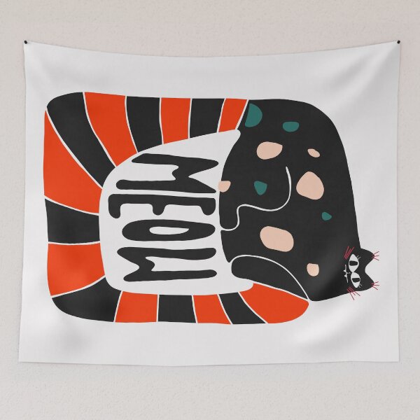 Item preview, Meow- cheeky sassy and funny abstract female cat designed and sold by Cool Stuff Galore.